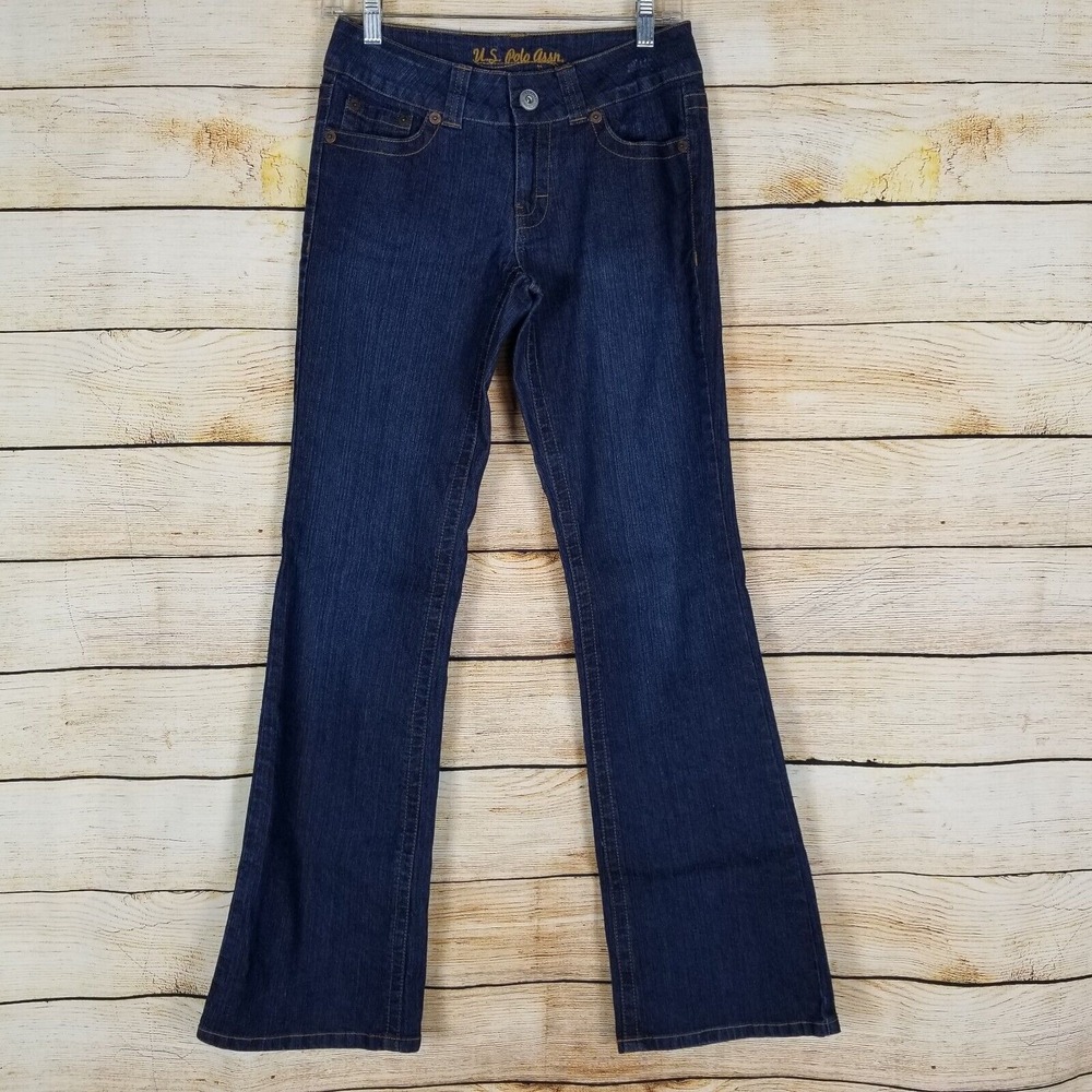 US Polo Assn Jeans University Size 3 4 Blue Medium Wash Casual Bootcut 90s Y2K